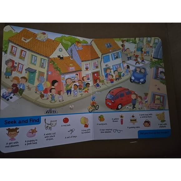 School Day by Nancy Delvaux 2017 Children's Board Books Seek And Find 12 Pages - Picture 4 of 5